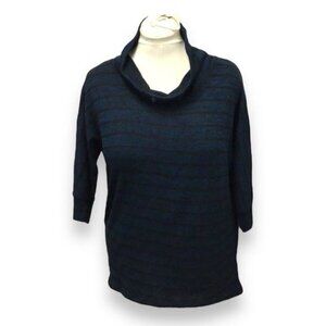 French Laundry Women’s Cowl Neck High-Low Lightweight Sweater, Blue, size L